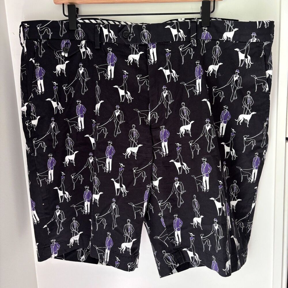 POLO GOLF Ralph Lauren Grayhound Dogs Chino Short Big Man's 42 Stretch Cotton